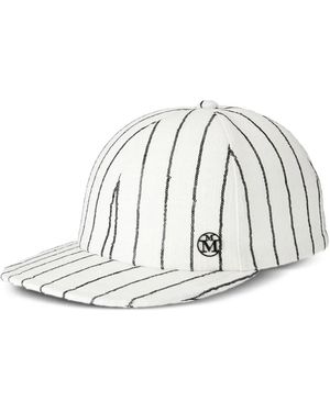 Maison Michel Hailey Sequin-Embellished Cap - White