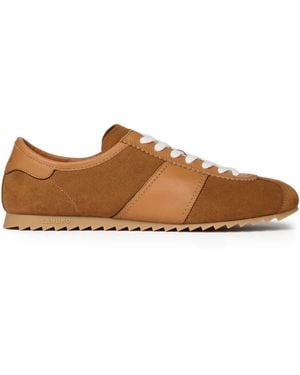 Sandro Leather And Suede Low-Top Sneakers - Brown