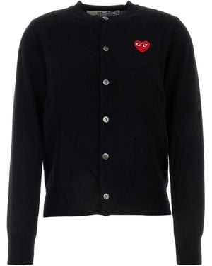 COMME DES GARÇONS PLAY Wool Cardigan - Blue