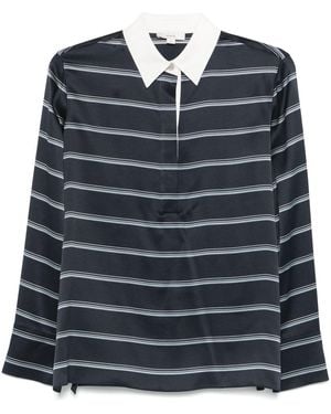 Vince Striped Polo Top - Black