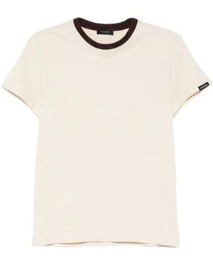 Mugler Ribbed-Trim T-Shirt - Natural