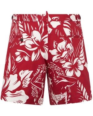 DSquared² Dancing Flowers Shorts - Red