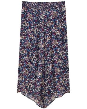 Ba&sh Klap Floral-Print Asymmetric Skirt - Blue