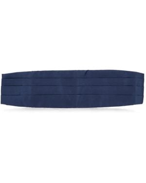 Corneliani Pleated Silk Cummerbund - Blue