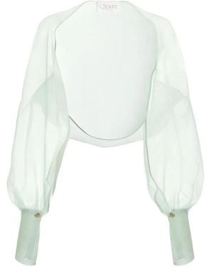 Genny Silk Bolero Jacket - White