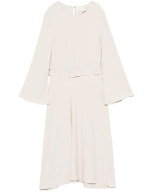 P.A.R.O.S.H. Ausgestelltes Midikleid mit Gürtel - Weiß