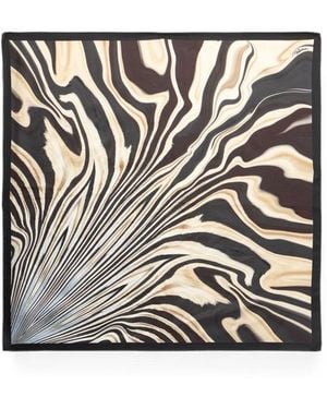 Roberto Cavalli Schal Mit Marmor-Print - Schwarz