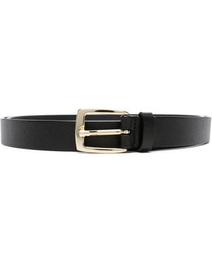 D4.0 Buckle-Fastening Saffiano-Leather Belt - Black