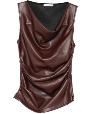 Patrizia Pepe Draped Coated Top - Brown