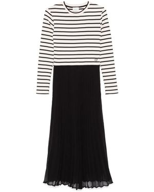 Claudie Pierlot Twist Striped Dress - Black