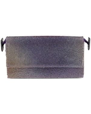 Benedetta Bruzziches Vittissima Crystal-Embellished Clutch - Purple
