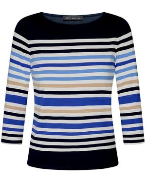 Betty Barclay Horizontal-Stripe Boat-Neck T-Shirt - Black