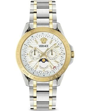 Versace V-Galaxy Moonphase 43Mm Watch - Metallic