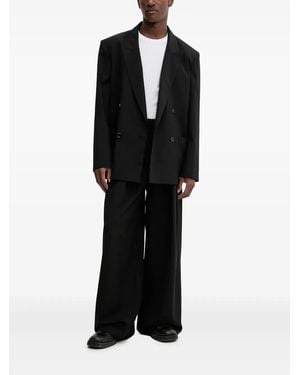 Nanushka Pleated Wide-Leg Trousers - Black