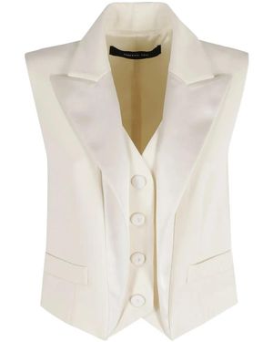 FEDERICA TOSI Gilet Con Revers A Lancia - Bianco