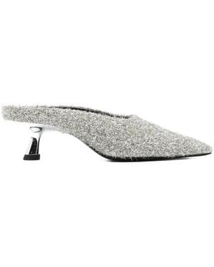 Simon Miller 55Mm Pointed-Toe Heeled Mules - White