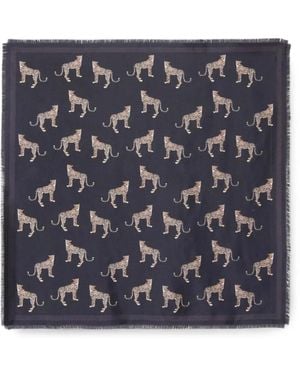 Nili Lotan Pañuelo De Sarga Con Estampado De Guepardo - Gris