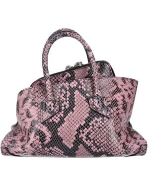 The Attico Snake-Effect Leather Tote Bag - Purple