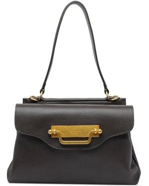 MY BEST BAG Magnetic-Closure Leather Shoulder Bag - Black