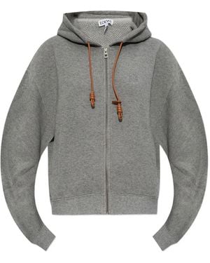 Loewe Hooded Zip-Up Sweatshirt - Grey