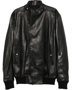 Rick Owens ジップアップ レザージャケット - ブラック