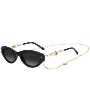 Carolina Herrera Embellished Cat-Eye Sunglasses - White