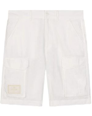 Homies Marbella Logo-Patch Linen Cargo Shorts - White