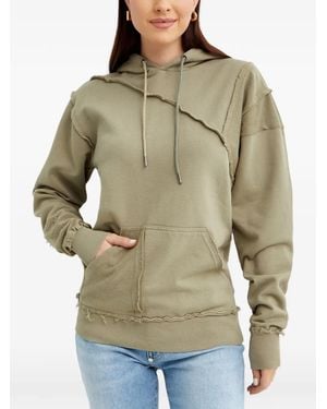 SER.O.YA Kendrick Frayed-Effect Drawstring-Fastening Hoodie - Green