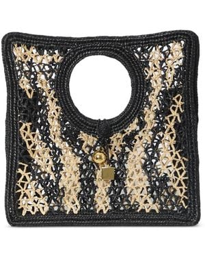 Jacquemus Small The Spiaggia Raffia Tote Bag - Black