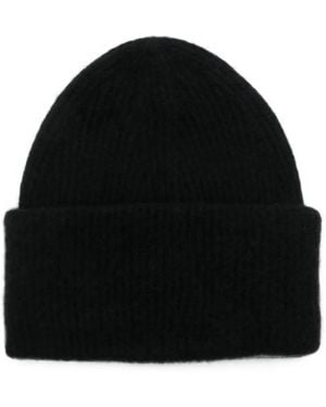 Anips Ribbed-Knit Beanie Hat - Black