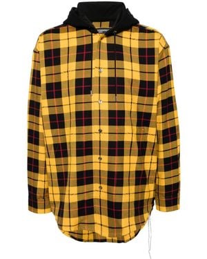 MASTERMIND WORLD Plaid Check Pattern Shirt - Yellow