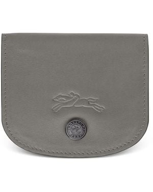 Longchamp Tarjetero Le Pliage De Piel - Gris