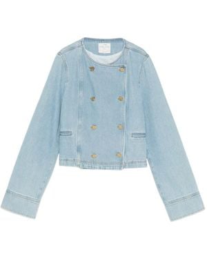 forte_forte Double-Breasted Jacket - Blue