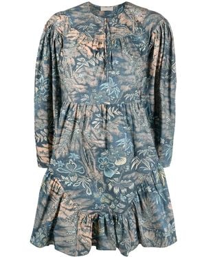 Ulla Johnson Leiko Floral-Print Mini Dress - Blue