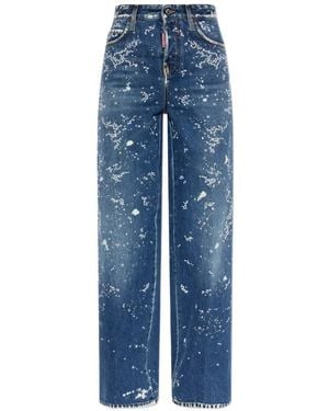 DSquared² Medium Snowflakes Baggy Jeans - Blue