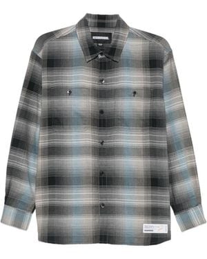 Neighborhood Check-Pattern Long-Sleeve Shirt - Grey