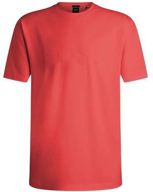 BOSS Tonal Flock-Logo T-Shirt - Red