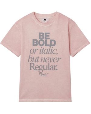Izzue Lettering-Print T-Shirt - Pink