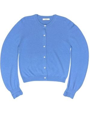6397 Crew-Neck Button-Up Cardigan - Blue