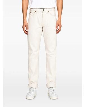 SAMURAI JEANS Logo-Patch Straight-Leg Jeans - White