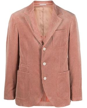 Brunello Cucinelli Corduroy Single-Breasted Blazer - Pink