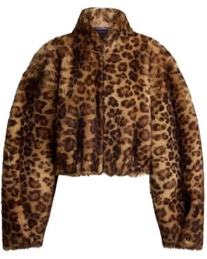 Ralph Lauren Balvin Leopard-Print Shearling Jacket - Brown