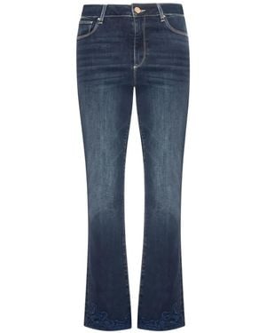 Fracomina Embroidered-Hem Flared Jeans - Blue