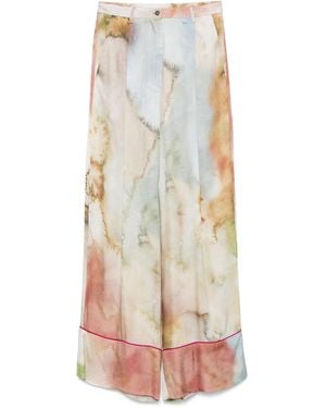 ..,merci Abstract-Print Trousers - Brown