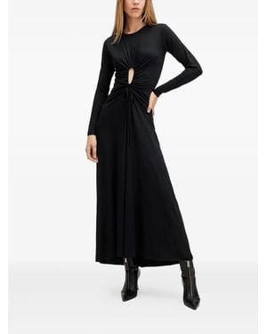 AllSaints Ruched-Detail Maxi Dress - Black