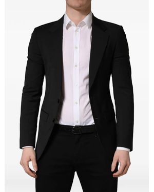 Dolce & Gabbana Single-Breasted Peak-Lapel Blazer - Black