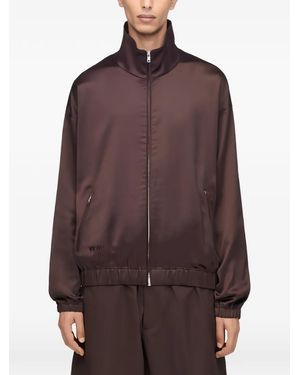 Y-3 Embroidered Satin Jacket - Brown