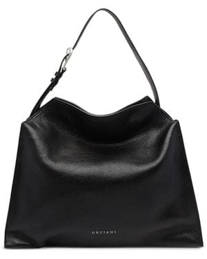 Orciani Trinity Soft Midi Shoulder Bag - Black