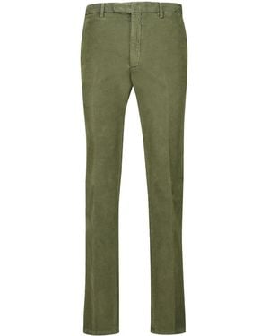 Boglioli Moss Green Twill Chino Trousers