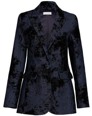 Silvia Tcherassi Rebeca Velvet-Effect Jacket - Blue